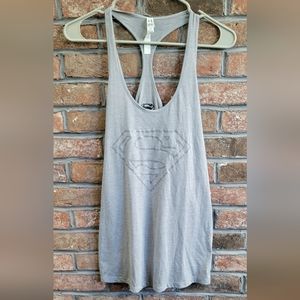 Under Armour Grey Semi-Fitted Superman Tank Top- Medium